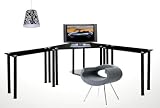 RTA BlackTempered Glass Corner Computer Desk with Left and Right Extention tables (CT-015).CT-013LRB