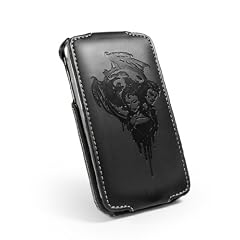 Apocalypse Tuff-Grip superflach Leder Tasche Case f�rApple iPhone 3G & 3G S - (Dark Passion) / Vampire (Schwarz)