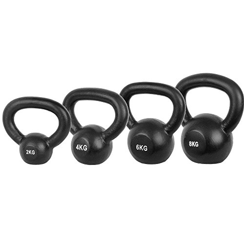 Confidence 4pc Cast Iron Kettlebell set for Full Body Workout/Training/Exercise