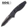 SOG Folding Knife Aegis Serrated Tanto Black