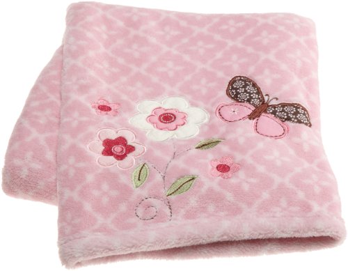 Carter's Butterfly Flowers Boa Blanket - Pink Choc - 30 X 40