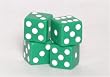 Koplow Set of 4 Loaded Dice 1-5-6 & 3-4-5, Opaque Green with White pips