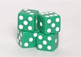 Koplow Set of 4 Loaded Dice 1-5-6 & 3-4-5, Opaque Green with White pips