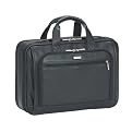 US Luggage Leather Computer Portfolio with Retractable Shoulder Strap - SGL600-4 Black