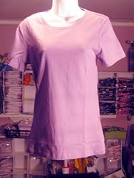 Trecento Crew Neck Short Sleeve Lilac T-Shirt-Small (11.5" Accross X 24" Long) CLEARANCE