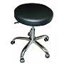 ADJUSTABLE ROLLING STOOL WITH BLACK FAUX LEATHER SEAT