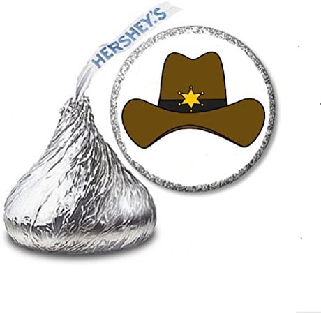 216 Western Cowboy Hat Labels/Stickers for Chocolate Kisses Candies - Party Favors by JS&B Enterprises