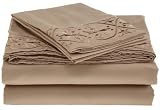 Ultimate Luxury Microfiber Embroidered Queen Sheet Set, Taupe 41HfKcPmn4L. SL160 Ultimate Luxury Microfiber Embroidered Queen Sheet Set, Taupe