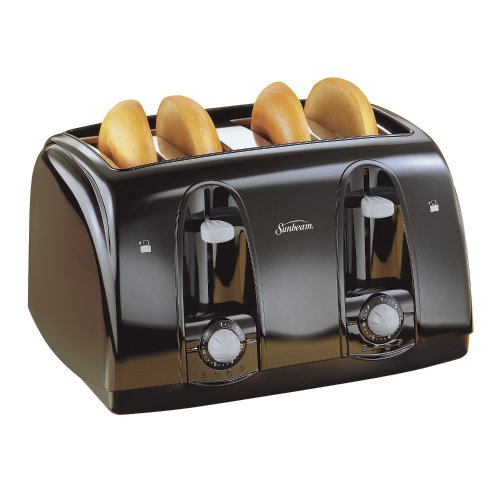 Sunbeam 3911 4-Slice Wide Slot Toaster, Black