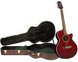 Bundle - Takamine EG260C FXC Acoustic-Electric Guitar in Wine Red with Free Hardshell case