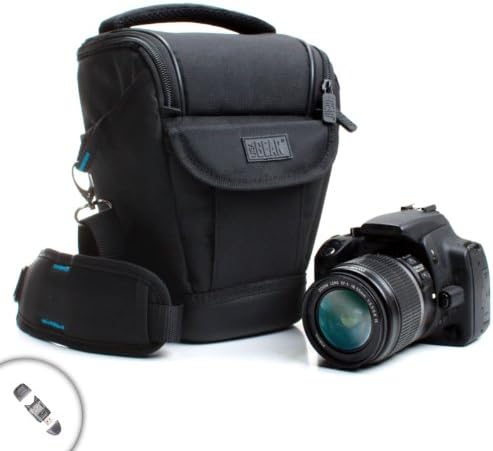 Universal Digital Camera Holster Case with EVA Weather Resistant Base by USA Gear - Works With Canon EOS 5DS , T6s , T6i , T5 , T4i , Powershot SX410 IS , SX530 HS , SX60 HS , EOS 7D Mark II and More Canon Digital SLR Cameras **Includes Memory Card**