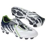 adidas Little Kid/Big Kid Absol Ps TRXFG Firm Ground Soccer Cleat,White/Indigo/Green,1.5 M US Little Kid