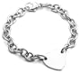 Sterling Silver Heart Tag Bracelet, 8"