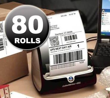 Dymo 1744907 Compatible 4"x6" Shipping Labels for 4XL (80 Rolls)