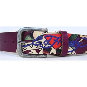 Ed Hardy By Christian Audigier Girls Purple Love Kills with Studs Belt