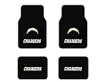 A Set of 4 Universal Fit NFL Plush Carpet Floor Mats - San Diego Chargers