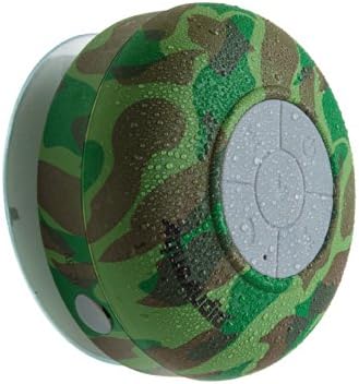 AquaAudio Mini Ultra Portable Waterproof Bluetooth Wireless Stereo Speakers with Suction Cup for Showers, Bathroom, Pool, Boat, Car, Beach, Outdoor etc. | For All Devices with Bluetooth Capability + Siri Compatible - 6 Hours Playtime / with Built-in Mic for use as a Powerful Handsfree Speakerphone (Camouflage)