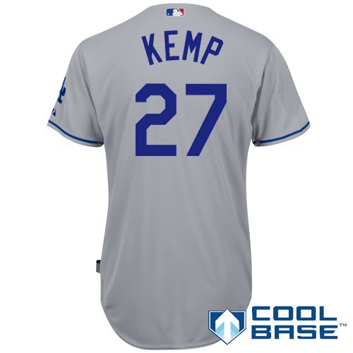 MLB Men's Los Angeles Dodgers Matt Kemp Six Button Cool Base Authentic Road Jersey (Road Gray, 52/XX-Large)