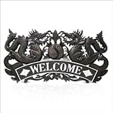 CraftNetwork - BALI Hand Wood Carving - Dragons - Plaque SIGN Decor