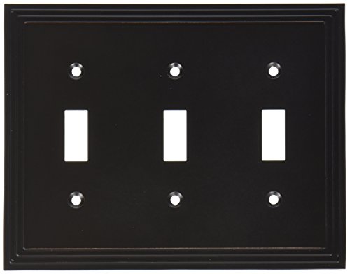 Amertac 84TTTVB 3 Toggle Steps Wallplate, Aged Bronze