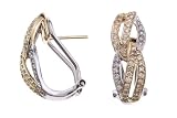 14K Two Tone Diamond Earrings