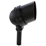 Portfolio 50w Low Voltage Outdoor Halogen Spotlight, Black Finish, Cast Aluminum, Glass, 50 watt li
