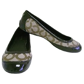 Buy Coach True Op Art Khaki Chestnut Flats by COACH