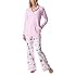 Nick & Nora Womens 3 Piece Fleece Kittens Pajama Set - Top/Pant/Ornament - Pink