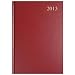 Collins 2013 one 1 week to view A5 maroon/burgundy diary - hard back case bound cover - desk/business