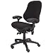 BodyBilt J2507x Black Fabric High Back Thoracic Support Task Ergonomic Chair with Arms, 22" Length x 21.50" Width Backrest, 21" Width Seat, Grade 3 Comfortek