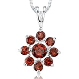2.00ct Round Cut Garnet Pendant in Sterling Silver