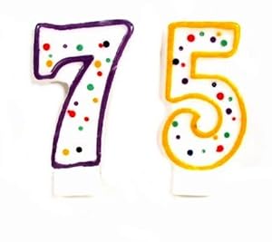 Craft Ideas 75th Birthday on Amazon Com  75th Birthday Candle Set  Home   Kitchen