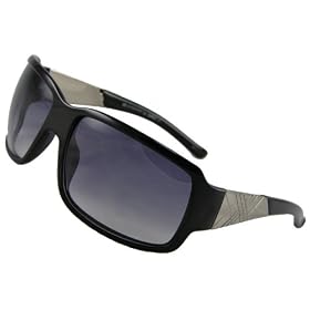 Burberry Sunglasses 8417 S 807, Glossy Black Frame  Gray Fade Lenses  Silver Detail