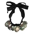 Dominique Cohen Shell Drop Silk Tie Bracelet - Black