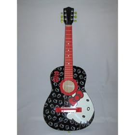 Hello Kitty 30" Acoustic Guitar Black with Hello Kitty Sign New