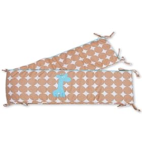 Baby Boum 28 x 340cm Cotton Rich Thick and Extra Long Playpen and Cot Bumper (Gimik Giraffe Collection, Azur)