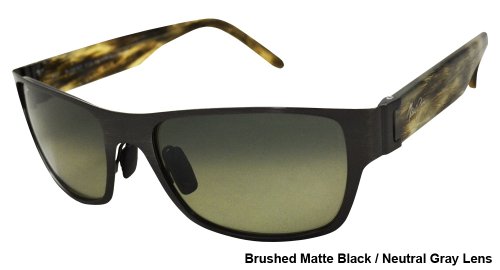 Maui Jim GS243-02F Black Kamuela Wayfarer Sunglasses Polarised Lens Mirrored
