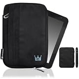 CaseCrown Faux Suede Zip Sleeve Case (Black) for eLocity A7 Touchscreen 7-Inch Android 2.2 Tablet