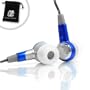 Custom Fit e-Reader Noise Isolation Ear Buds - GoGroove BassBuds Blue MX Edition - Everlasting Nylon Cord - Perfect for Kindle or Sony Digital Reader! *Includes Accessory Bag