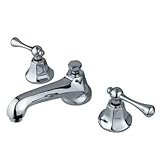 Kingston Brass KS4461BL Metropolitan Widespread Lavatory Faucet with Metal lever handle, Polished Ch