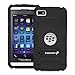 Fosmon HYBO Series Dual-Layer PC + Silicone Hybrid Case with Kickstand for BlackBerry Z10 - Black / Black