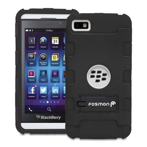 Buy Fosmon HYBO Series Dual-Layer PC  Silicone Hybrid Case with Kickstand for BlackBerry Z10 - Black  BlackB00CBL2D5Q Filter