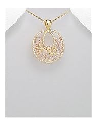 Butterfly CZ Pendant Necklace In 92.5 Sterling Silver