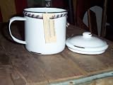 Small Enamelware Mug with Lid black cherry(red)