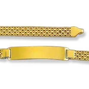 LIOR - Bracelet d'identification Homme - Gourmette Très Grosse - Or jaune 750/1000 - 21cm