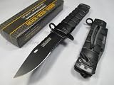 Tac-force Assisted Opening Sawback Bowie Rescue Black Glass Breaker Knife- Gray New!