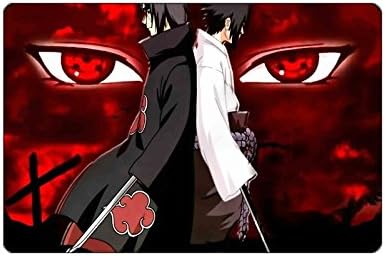 TBY Itachi And Sasuke Sharingan outdoor/indoor machine-washable custom doormat rug 18x30 inch