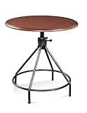 High Rise Round Adjustable Height Pedestal Dining Table by Bassett Mirror Company - Oak & Gunmetal (D2042-700CHBT)