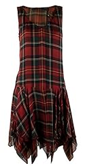 Silk Plaid Print Dropped   Waistline  Dress