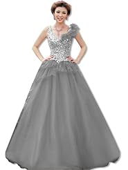  Fitted Tulle  Ball Gown Quinceanera Dress 